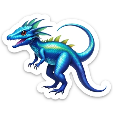 Colorful Shiny Exotic Amaura-Salandit-Aurorus-Fakémon-hybrid-creature (full body)  sticker