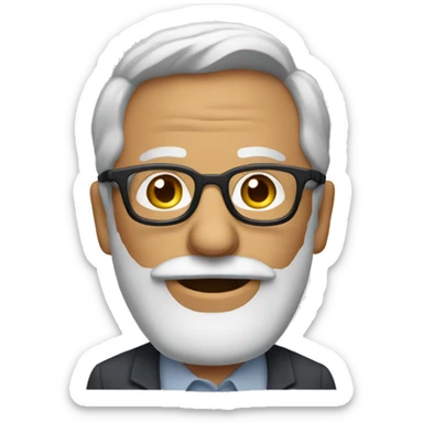 man with a graying beard wearing fancy glasses sticker