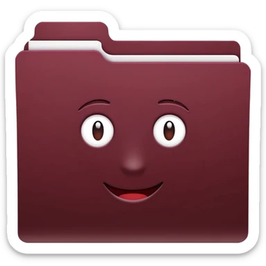 create a dark maroon folder emoji simple with transparent background sticker
