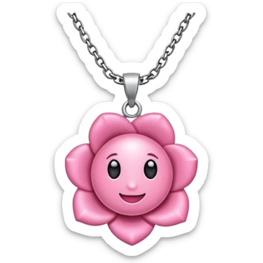 Un emoji de un collar de charms que incluya el color rosa sticker