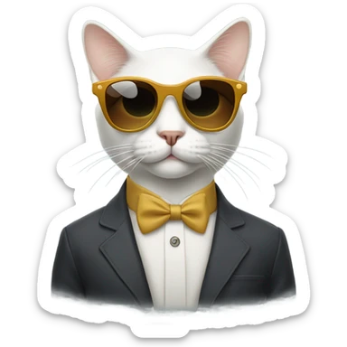 Cat with sunglasses sticker