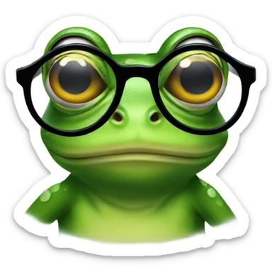 Frog wearing glasses sticker