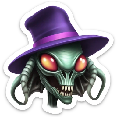 Alien xenomorph with Pimp Hat sticker