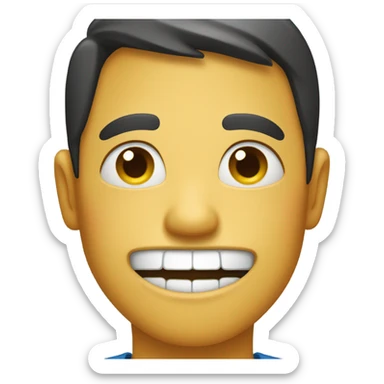 big smile and crying  sticker