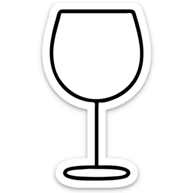 A simple wine glass, outline only sticker