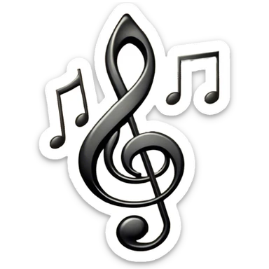 Cinematic Realistic Music Notes, crisp black ink on vintage sheet music, slightly curled edges, soft candlelight casting subtle shadows, glowing with an artistic and nostalgic charm. sticker