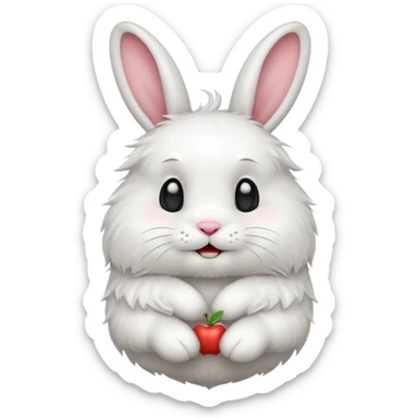 a rabbit shaking its head or gesturing 'no', clear expression, apple style emoji sticker