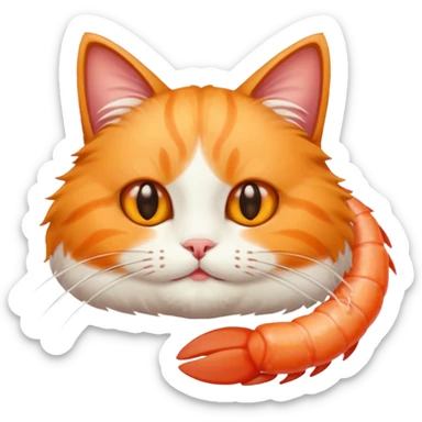 A un gato con cuerpo de gamba sticker
