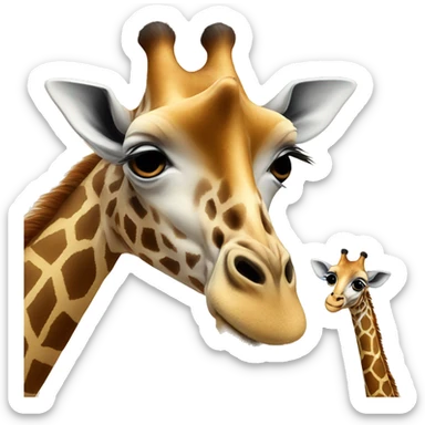 giraffe holding a child sticker