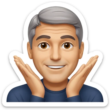 George clooney hand on face sticker