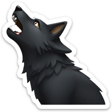 Black wolf howling  sticker