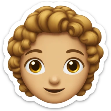 Uma menina branca, de olhos azulados, cabelo cacheado da cor castanho  sticker