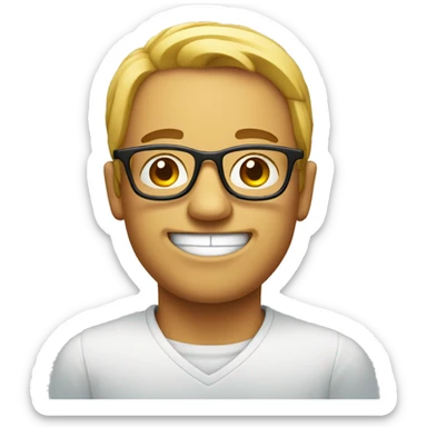 smirking face with glasses sticker