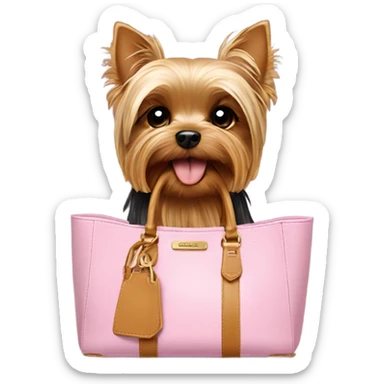 Yorkie with Birkin handbag  sticker