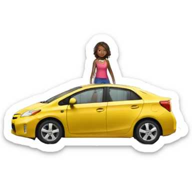 Girl getting locked out of a Prius sticker