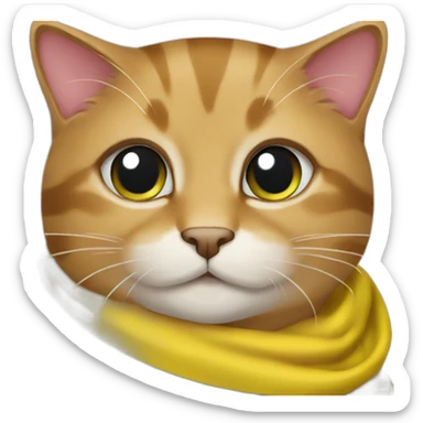 Stray-caramel-cat-wearing-scarf-with-brazilian-flag sticker
