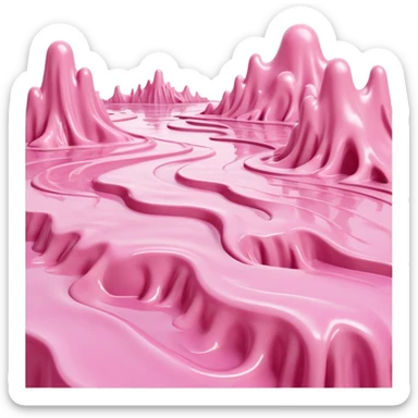 surreal melting SPAM land landscape sticker