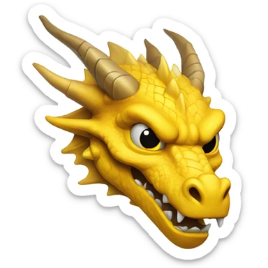 yellow dragon head in game of thrones style sticker