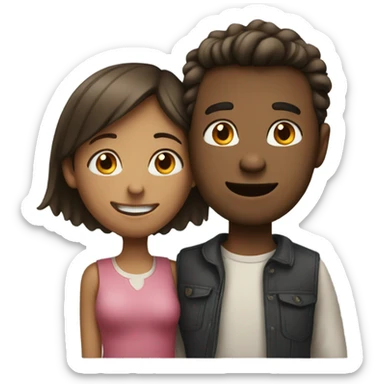 make a guy and a girl, they're hugging. They're facing each other sticker