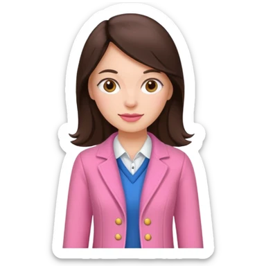 brunette woman with pink dutch clothing sticker