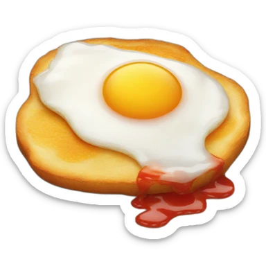 An Fried egg with ketchup on top sticker