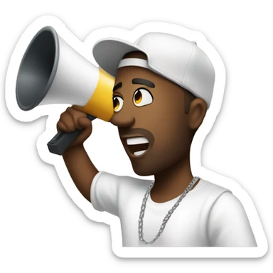 rapper with a megaphone sticker