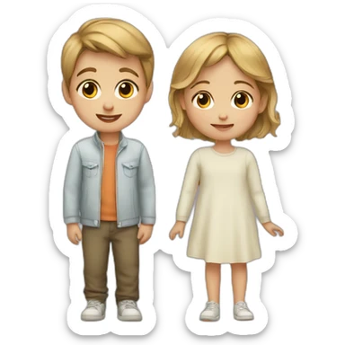 Toddler brother and sister sticker