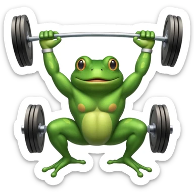 weightlifting frog sticker