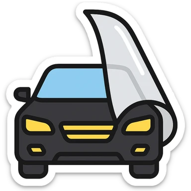 icon of a high-end black car partially covered by a rolled transparent or light gray film, glossy black as main color, film with curved effect to suggest adhesion, modern and clean style, no text sticker