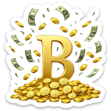 Letters A A C with money falling around it sticker