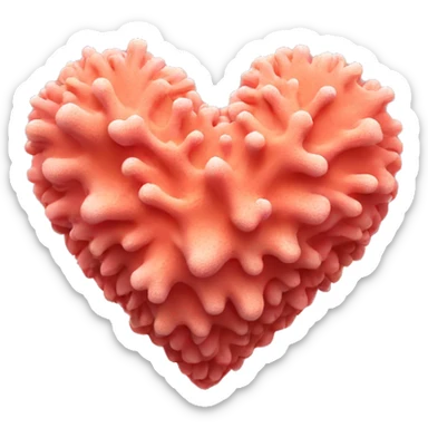 Coral coloured heart sticker
