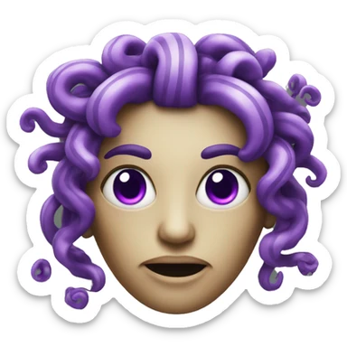 Medusa with purple eyes sticker