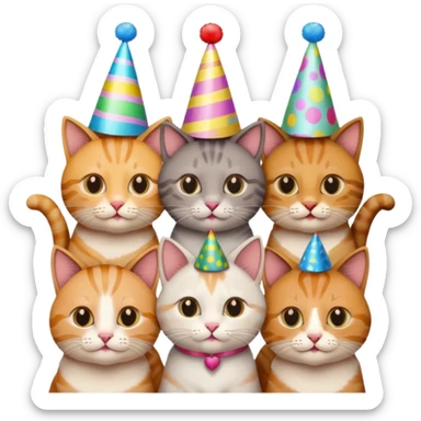 twelve cats at a birthday party sticker