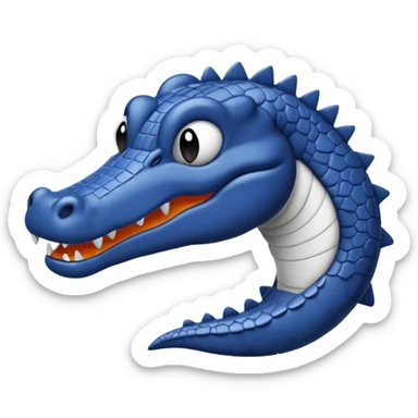 simple gator icon line art black and white sticker
