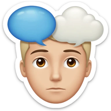 Person with thought bubble sticker