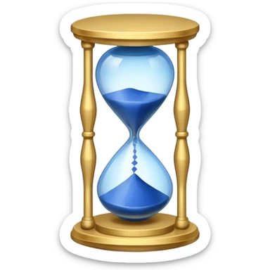 Hourglass of Time — gold frame + blue sand glow sticker