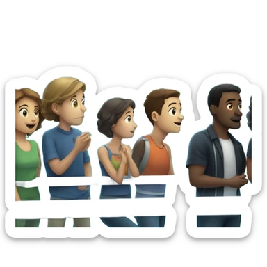 People at an aquarium sticker