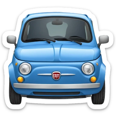 Fiat 500 blue car  sticker