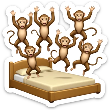 Cinco monitos salta en la cama uno se cayó se golpeó la cabeza mamá llamo al doctor ye le doctor dijo no más monos saita em la cama sticker