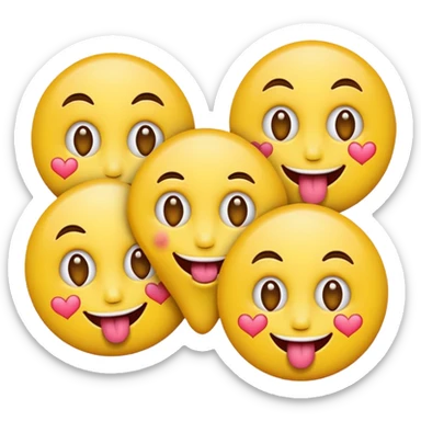 round Emoji with heart-shaped eyes, inside the heart eyes there are are dollar signs, and the emoji is sticking out its tongue. sticker