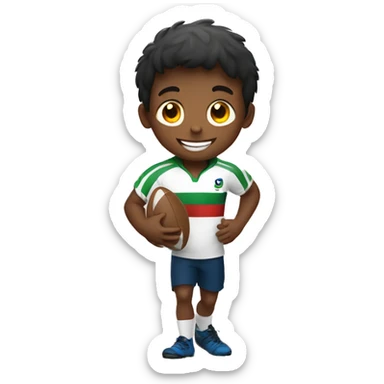 HAPPY KID WITH A RUGBY BALL sticker