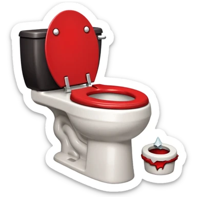 evil red toilet sticker