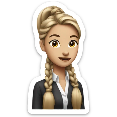 elegant girl with long ponytail sticker