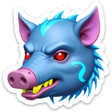 cyberpunk hog with neon sticker