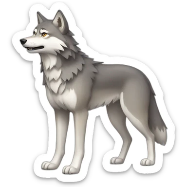 full body wolf sticker