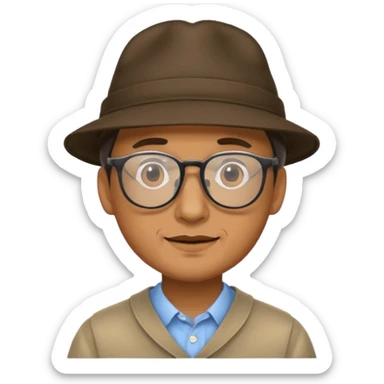 man wearing hats and glasses sticker