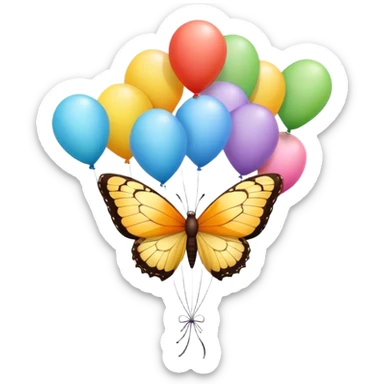 Butterfly with congratulations balloons ￼ sticker