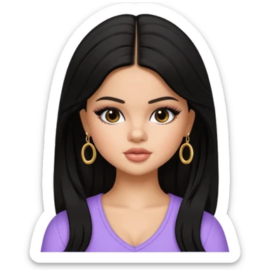 selena gomez as pretty bratz baddie, black hair sticker