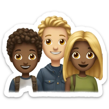  trio of friends sticker