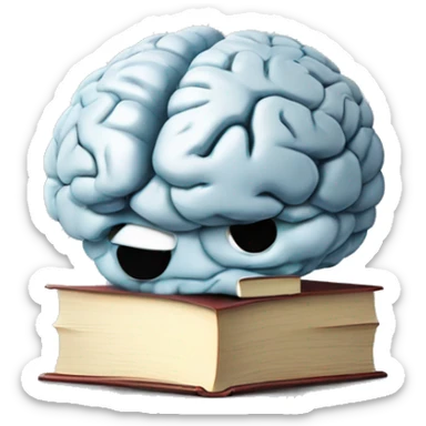 the brain is holding a book sticker